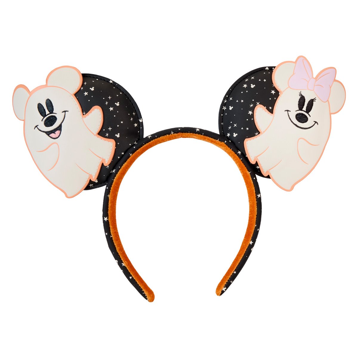 Disney Mickey Minnie Floral Ghost Glow Halloween Loungefly Ears Headband