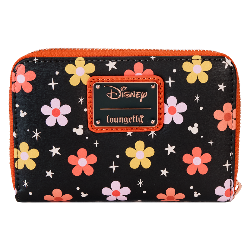 Disney Mickey Minnie Floral Ghost Glow Halloween Loungefly Zip Around Wallet