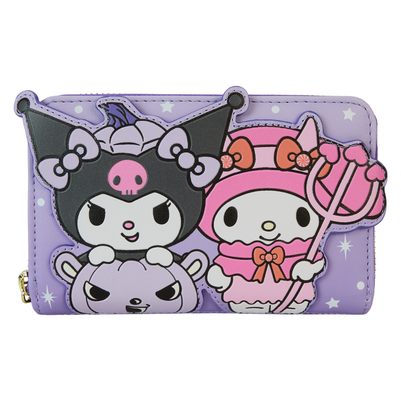 HELLO KITTY Sanrio Kuromi My Melody Glow Zip Around Wallet