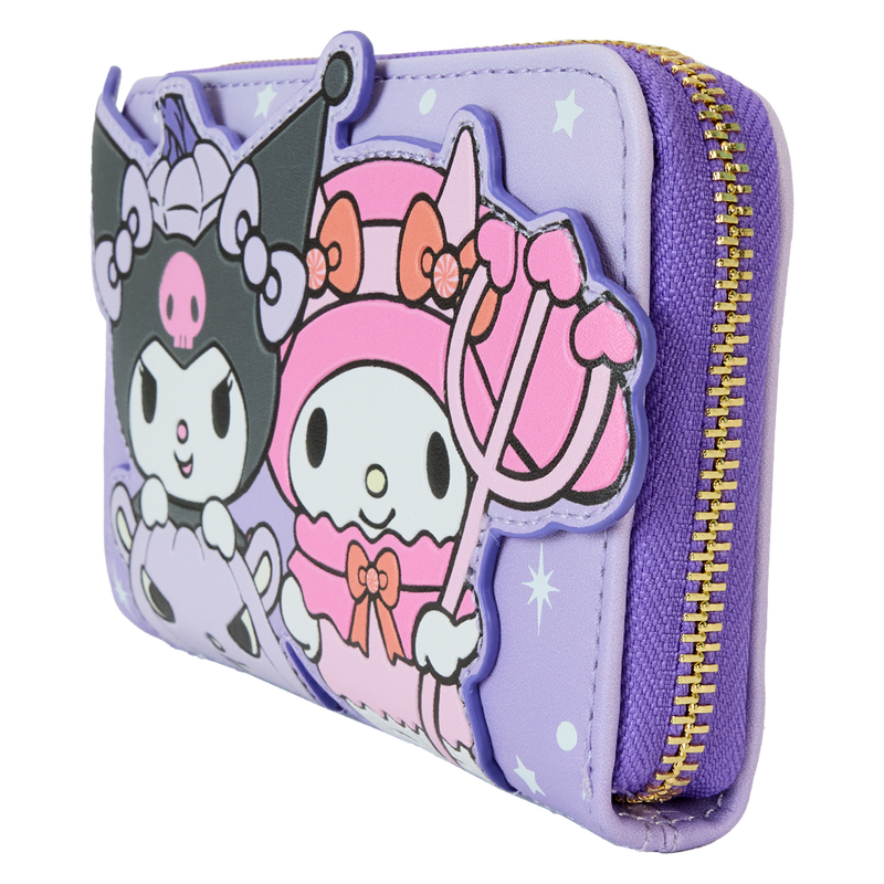 HELLO KITTY Sanrio Kuromi My Melody Glow Zip Around Wallet