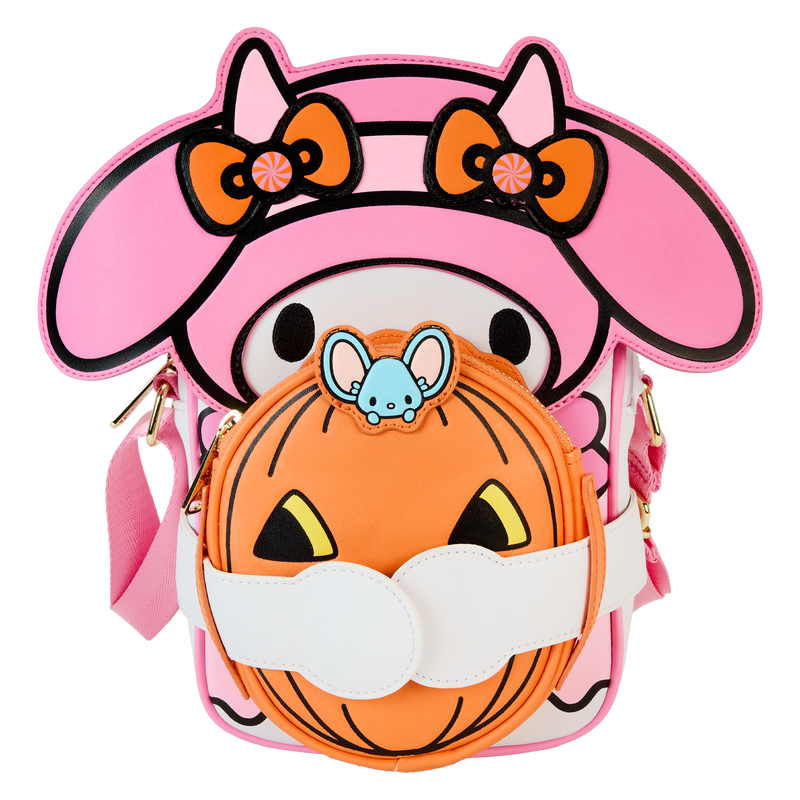 HELLO KITTY Sanrio My Melody Pumpkin Crossbuddies Crossbody Bag with Coin Bag