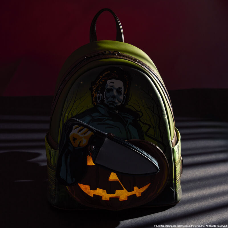 HALLOWEEN 1978 | Michael Myers Pumpkin Glow Mini Backpack With Coin Bag-Bag-LFCOMBK0004-Classic Horror Shop