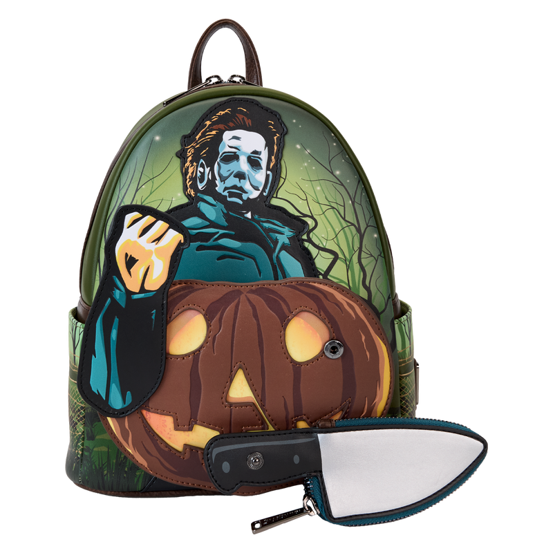 HALLOWEEN 1978 | Michael Myers Pumpkin Glow Mini Backpack With Coin Bag-Bag-LFCOMBK0004-Classic Horror Shop