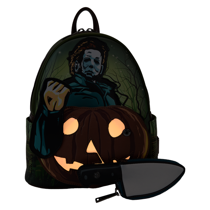 HALLOWEEN 1978 | Michael Myers Pumpkin Glow Mini Backpack With Coin Bag-Bag-LFCOMBK0004-Classic Horror Shop