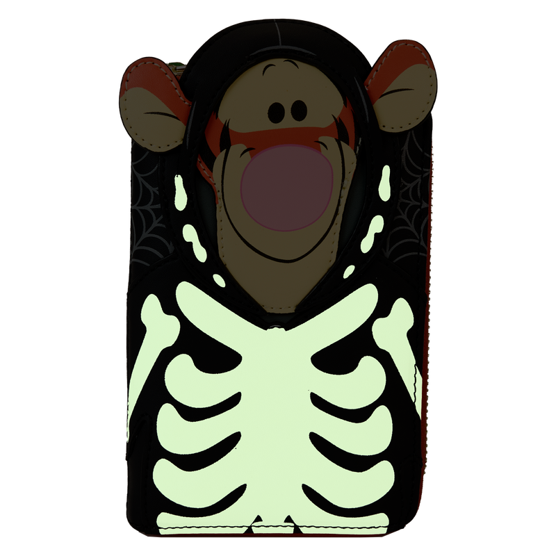 DISNEY - Winnie The Pooh Skeleton Tigger Glow Zip Around Loungefly Wallet-Wallet-LFWDWA3132-Classic Horror Shop