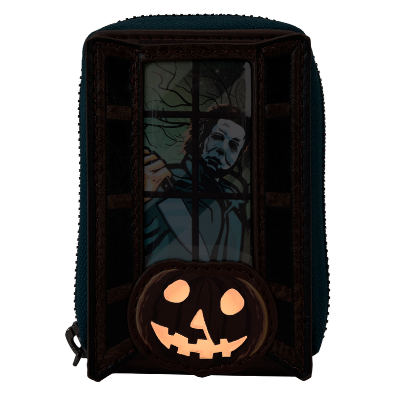 HALLOWEEN 1978 | Michael Myers Pumpkin Glow Accordion Zip Around Wallet-Wallet-LFCOMWA0004-Classic Horror Shop